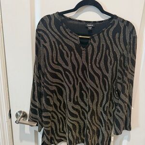 Simply Emma Black and Gold Patterned Blouse